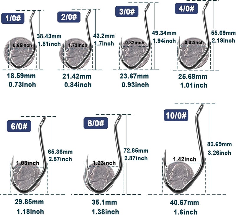FishTrip Catfish Hooks Big River Hooks, 25/50pcs Live Cut Bait Fishing Hook for Catfishing Flathead Saltwater Freshwater - Image 3